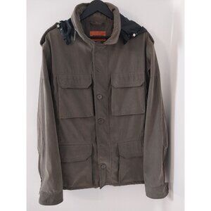 Mauro Ferrini Olive Green Faux Suede Utility Jacket Men's Sz XXL